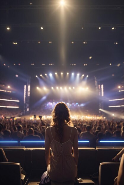 gente del escenario y de la fiesta en el festival para celebrar fotos de la cultura rave desde atrás