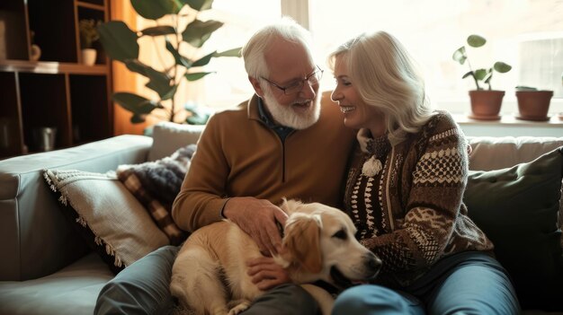 gente feliz en casa con mascota favorita amor y amistad pragma