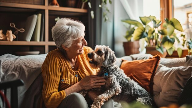 gente feliz en casa con mascota favorita amor y amistad pragma