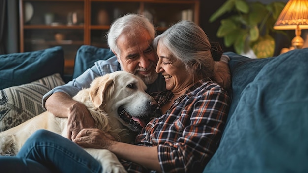 gente feliz en casa con mascota favorita amor y amistad pragma