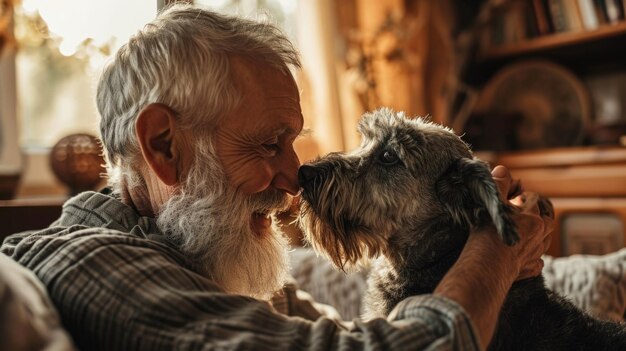 gente feliz en casa con mascota favorita amor y amistad pragma