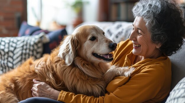 gente feliz en casa con mascota favorita amor y amistad pragma