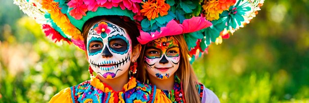 Foto la gente en el festival del día de los muertos foco selectivo