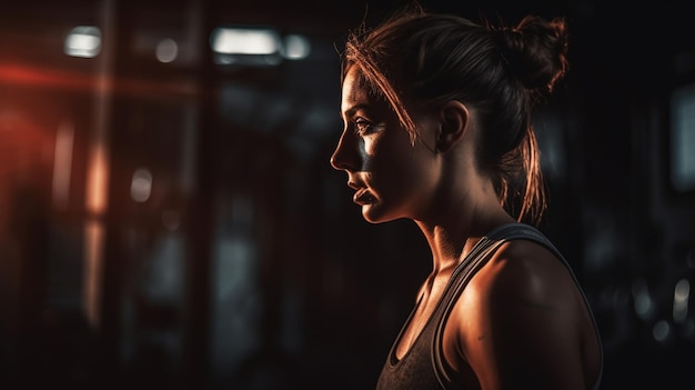 Gente en forma en un gimnasio Haciendo ejercicio Generativo ai