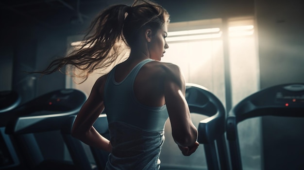 Gente en forma en un gimnasio Haciendo ejercicio Generativo ai