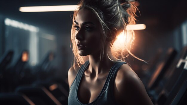 Gente en forma en un gimnasio haciendo ejercicio