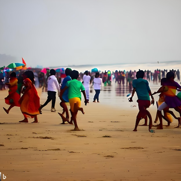 Foto gente de la india en la playa