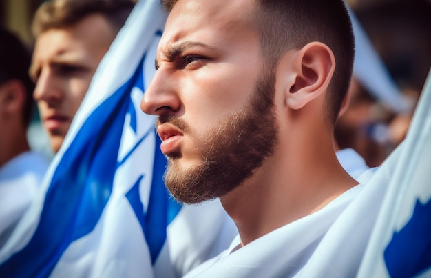 Foto gente israelí marchando en la calle pidiendo paz judíos en contra de la guerra y en busca de un hogar pacífico