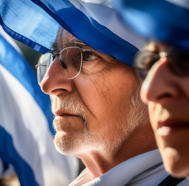 Foto gente israelí marchando en la calle pidiendo paz judíos en contra de la guerra y en busca de un hogar pacífico