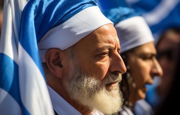 Gente israelí marchando en la calle pidiendo paz judíos en contra de la guerra y en busca de un hogar pacífico