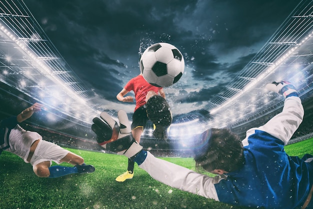 Foto gente jugando al fútbol en el campo