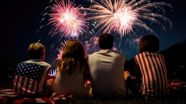 La gente mira los fuegos artificiales IA generativa