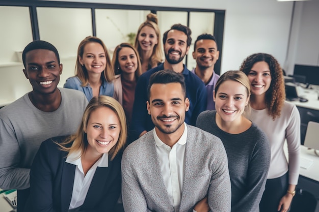 Gente de negocios Grupo de personas en la oficina sonriendo Gente de cuello blanco en la oficina Éxito en el trabajo