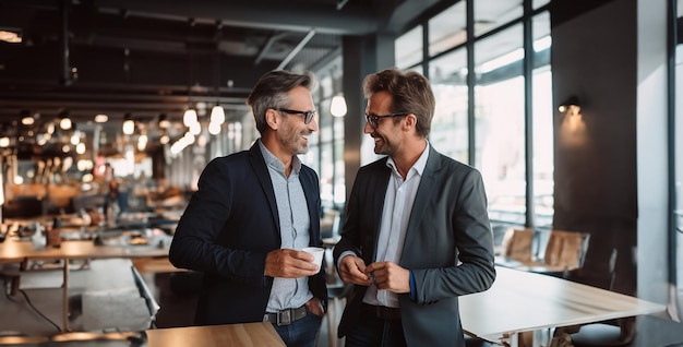 gente de negocios hablando gente en el café gerente con el entrenador