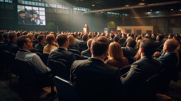 Foto gente de negocios en un seminario en la sala de conferencias