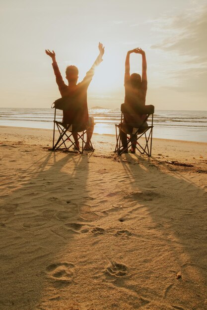 Foto la gente en la playa