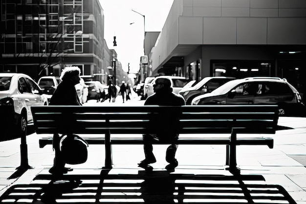 la gente sentada en la calle la gente sentado en la calle un hombre joven y una mujer sentados en un banco en el