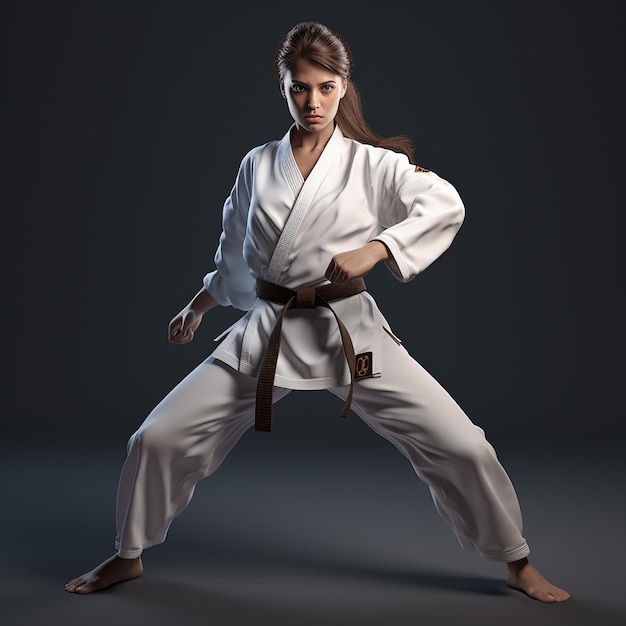 Gente con uniforme de karate