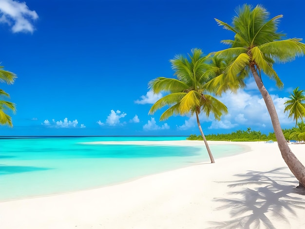 Gente de verano en la puesta de sol en la playa y hermosa palmera en la playa tropical