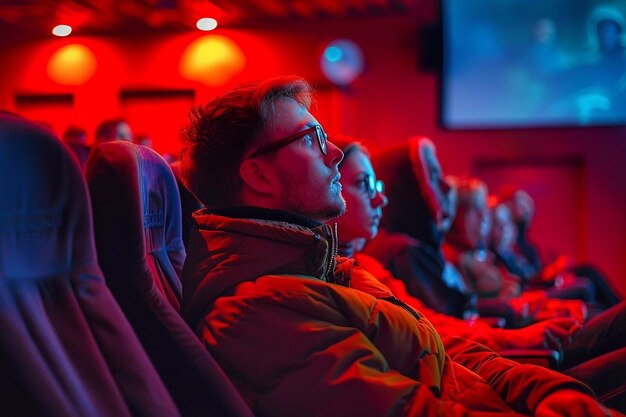 La gente viendo películas en el cine.