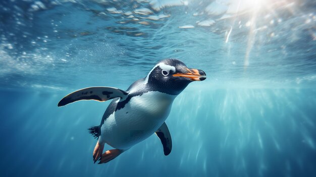 Gentoo-Pinguine schwimmen