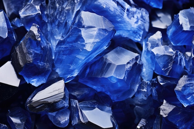 Foto geode edelstein-kristall-hintergrund in blauem saphir