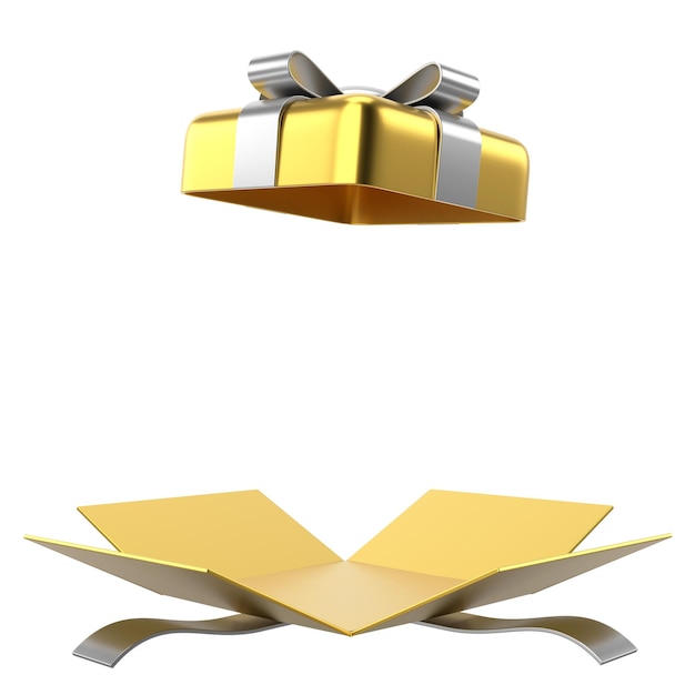 Foto geöffnete geschenkbox 3d illustration der geschenkbox 3d
