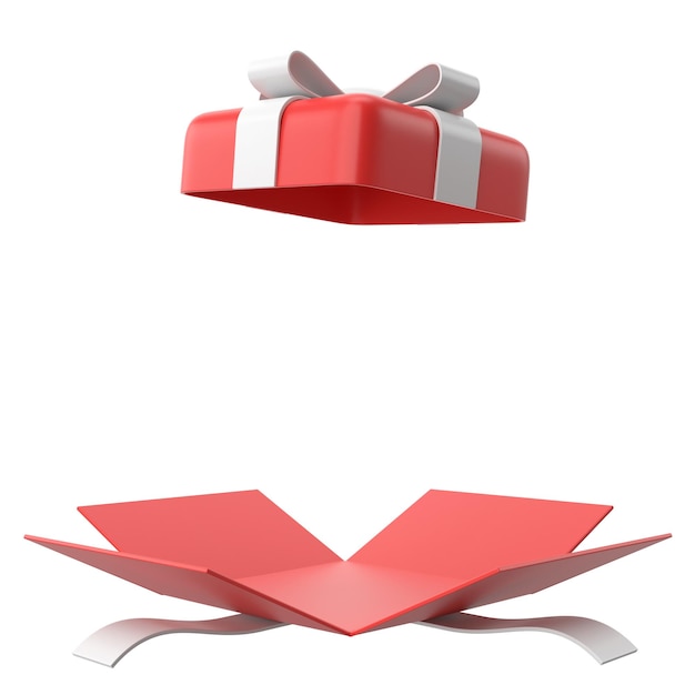 Geöffnete Geschenkbox 3D Illustration der Geschenkbox 3D
