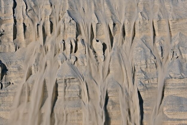 Geologie der Sedimentbeschaffenheit / Bodenschichten Uralte Sedimente, Bodenkorrosion, horizontale Bodenschichten, Sand, geologische Beschaffenheit der Erde