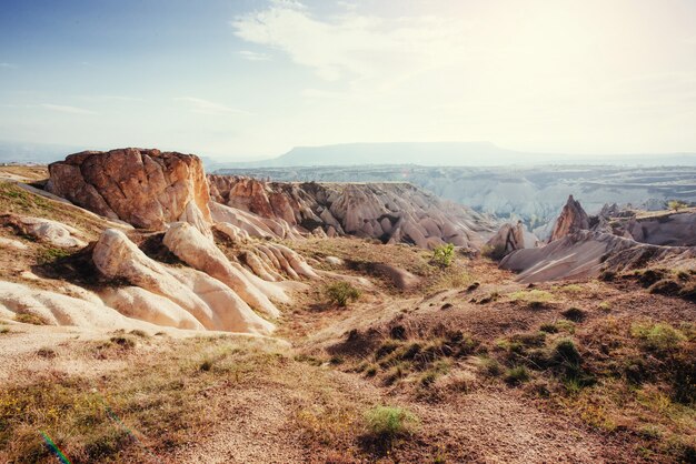 Geologische Formationen der Schönheit in Kappadokien, Türkei.