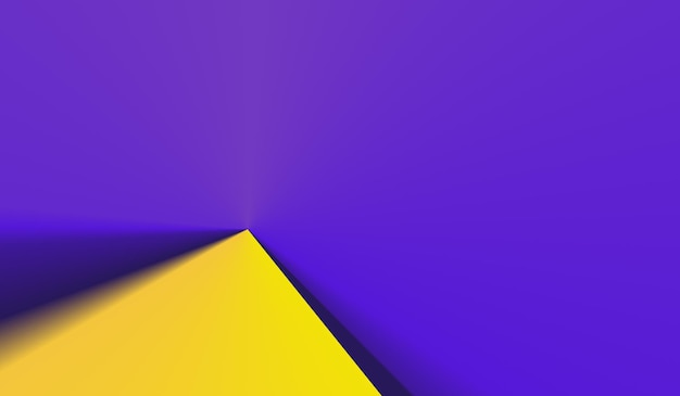 Geometria abstrata amarela sobre fundo roxo