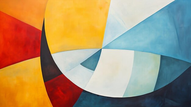 Geometría colorida pintura de arte contemporáneo vintage texturizada geométrica con paleta de cuchillo de aceite