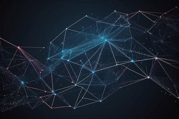 Geometría conectada Resumen de fondo con líneas y puntos para ciencia y tecnología