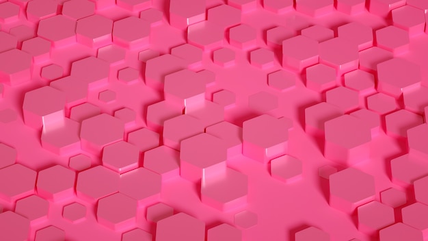 Geometria hexágono fundo renderização em 3d