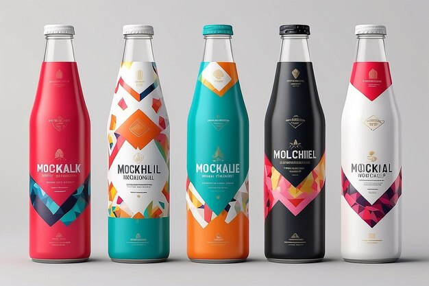 Foto geometric inspired mockalcoholic beverage packaging mockup customize your design