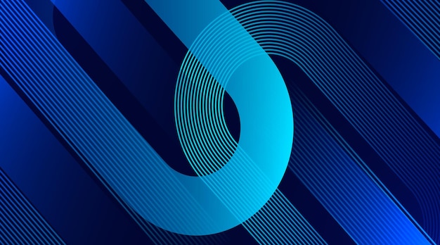 Geométrico azul sobre fondo oscuro