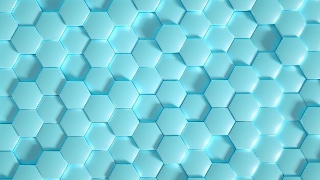 Geometrie-Hexagon-Hintergrund. 3D-Darstellung, 3D-Rendering.