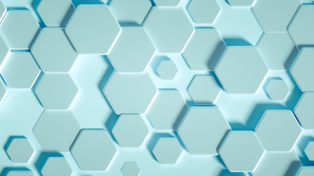 Geometrie-Hexagon-Hintergrund. 3D-Darstellung, 3D-Rendering.