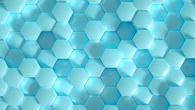 Geometrie-Hexagon-Hintergrund. 3D-Darstellung, 3D-Rendering.