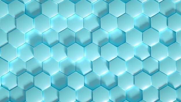 Geometrie-Hexagon-Hintergrund. 3D-Darstellung, 3D-Rendering.