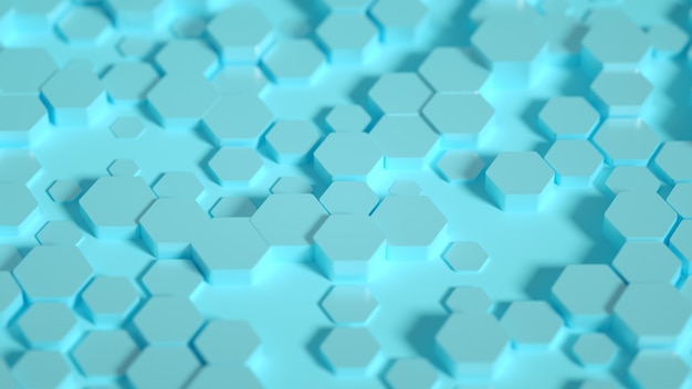 Geometrie-Hexagon-Hintergrund. 3D-Darstellung, 3D-Rendering.