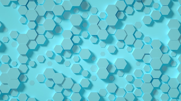 Geometrie-Hexagon-Hintergrund. 3D-Darstellung, 3D-Rendering.