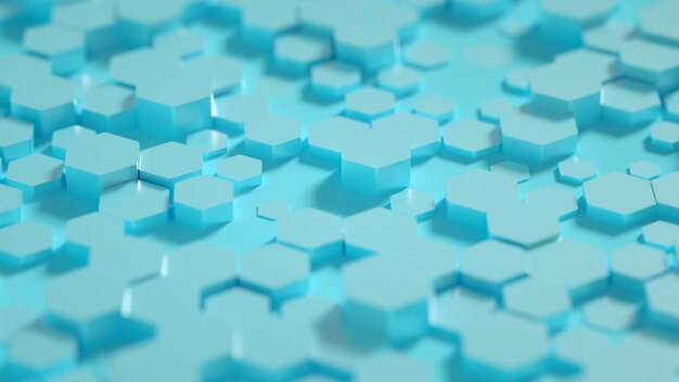 Geometrie-Hexagon-Hintergrund. 3D-Darstellung, 3D-Rendering.