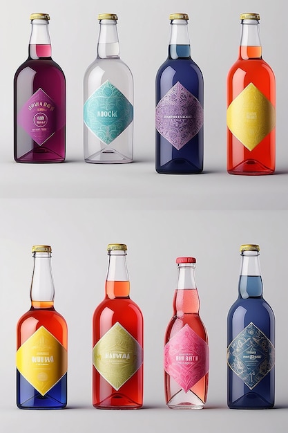Foto geometrisch inspirierte mockalkoholgetränkeverpackung mockup anpassen sie ihr design