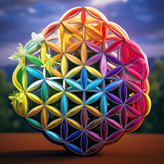 Geometrische 3D-Blume des Lebens