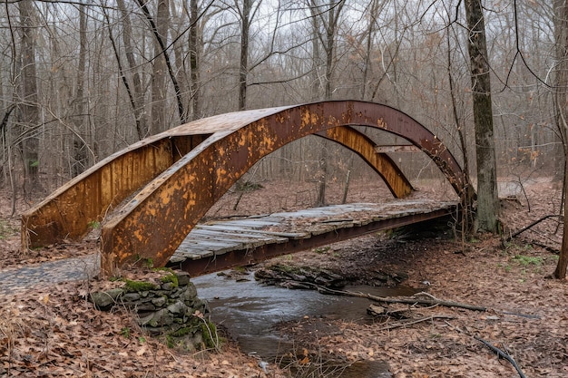 Foto geometrische bogen-rostbrücke isometrisch erzeugen von ki