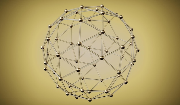 Geometrische Drahtrahmensphäre 3D-Illustration