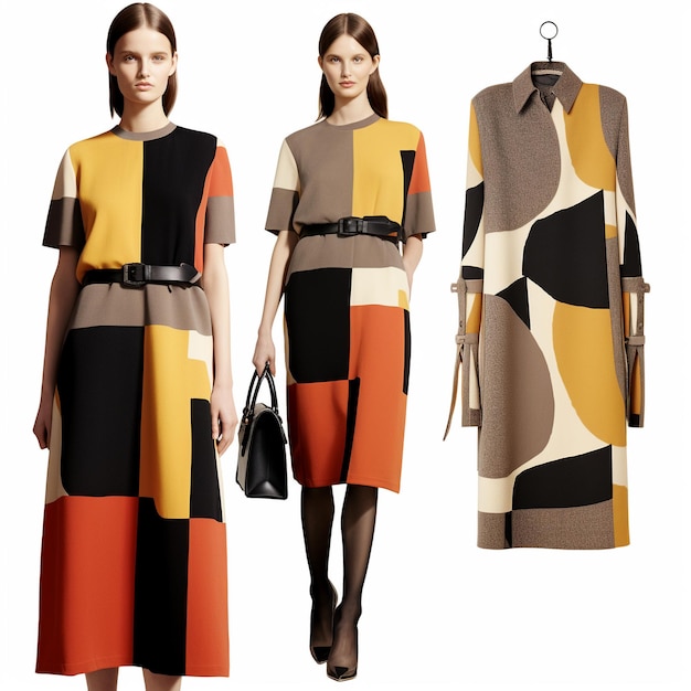 Geometrische Eleganz Eine Fusion von kunstinspirierter Couture und futuristischen Modetrends