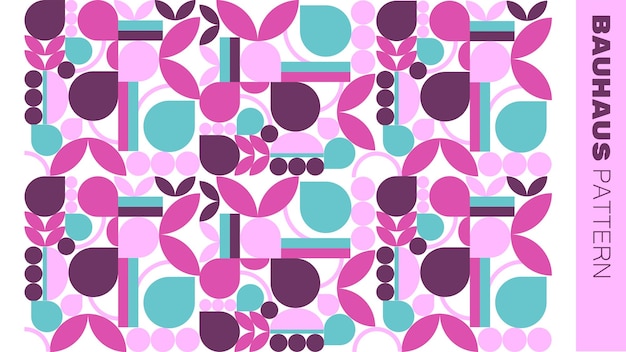 geometrische Form rosa Farben Muster Hintergrunddesign Vektorillustration Bauhaus-Stil