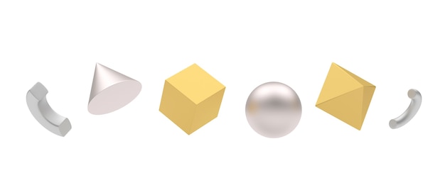 Geometrische Formen aus Gold und Silber